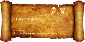 Plohn Márton névjegykártya